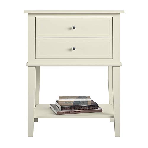 Ameriwood Home Franklin 2 Drawers, Soft White Accent Table