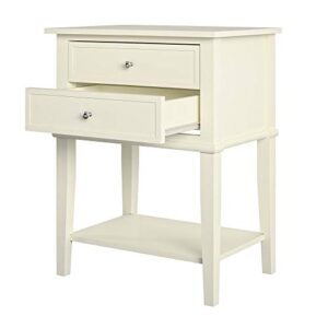 Ameriwood Home Franklin 2 Drawers, Soft White Accent Table
