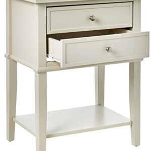 Ameriwood Home Franklin 2 Drawers, Soft White Accent Table