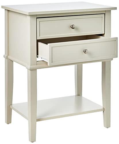 Ameriwood Home Franklin 2 Drawers, Soft White Accent Table