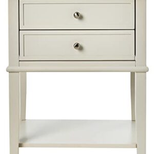 Ameriwood Home Franklin 2 Drawers, Soft White Accent Table