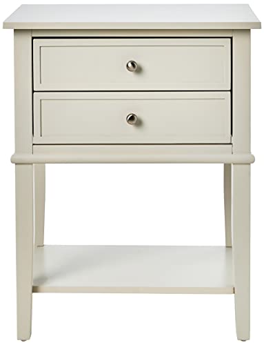 Ameriwood Home Franklin 2 Drawers, Soft White Accent Table