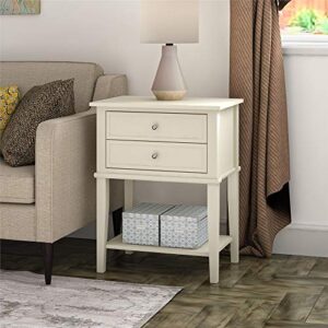 Ameriwood Home Franklin 2 Drawers, Soft White Accent Table