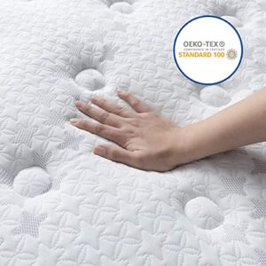 Sleepmax 14 Inch King Mattress - Hybrid Mattress Made in USA - Medium Firm Memory Foam with Individual Pocket Springs, Bed Mattress-in-a-Box