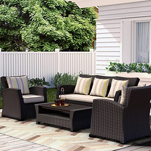 Atlantic Patio Atlantic Hibiscus 2-Piece Armchair Set with Light Grey Cushions Wicker | Ideal for Outdoors and Indoors, Black