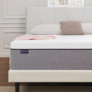 s secretland queen mattress, 10 inch gel memory foam mattress with certipur-us bed mattress in a box for sleep cooler & pressure relief, medium firm queen size 60″ x 80″