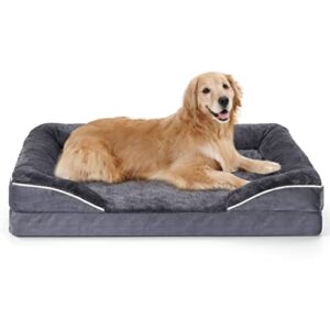 dog bed, dog beds for large dogs, orthopedic bolster couch pet bed, removable washable cover, nonskid bottom couch, dog sofa bed for comfortable sleep