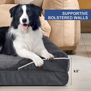 Dog Bed, Dog Beds for Large Dogs, Orthopedic Bolster Couch Pet Bed, Removable Washable Cover, Nonskid Bottom Couch, Dog Sofa Bed for Comfortable Sleep