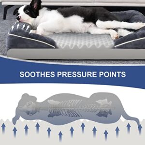 Dog Bed, Dog Beds for Large Dogs, Orthopedic Bolster Couch Pet Bed, Removable Washable Cover, Nonskid Bottom Couch, Dog Sofa Bed for Comfortable Sleep