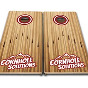 Cornhole Solutions Tournament Grade Cornhole Set - Includes Two 4'x2' Regulation Baltic Birch Cornhole Boards, 8 REC Cornhole Bags, and Carrying Case (Bowling, Red & Grey)