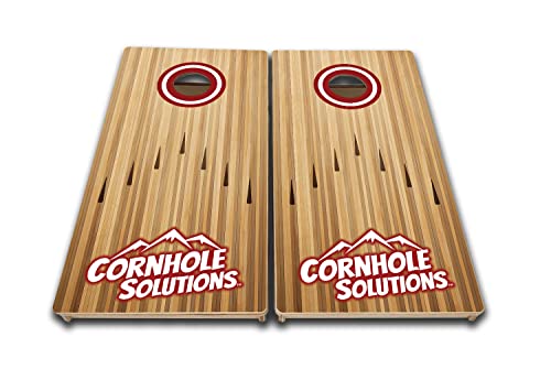 Cornhole Solutions Tournament Grade Cornhole Set - Includes Two 4'x2' Regulation Baltic Birch Cornhole Boards, 8 REC Cornhole Bags, and Carrying Case (Bowling, Red & Grey)