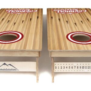 Cornhole Solutions Tournament Grade Cornhole Set - Includes Two 4'x2' Regulation Baltic Birch Cornhole Boards, 8 REC Cornhole Bags, and Carrying Case (Bowling, Red & Grey)