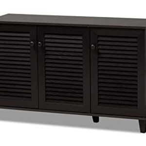 Baxton Studio Warren Shoe-Storage Cabinet, Espresso