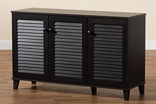 Baxton Studio Warren Shoe-Storage Cabinet, Espresso