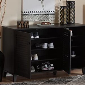 Baxton Studio Warren Shoe-Storage Cabinet, Espresso