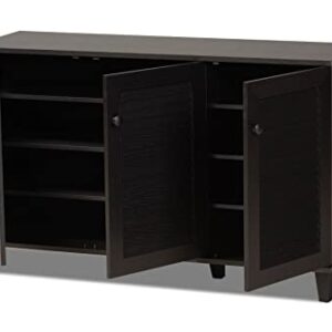 Baxton Studio Warren Shoe-Storage Cabinet, Espresso