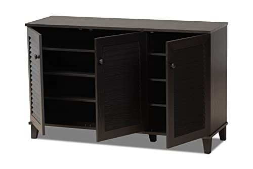 Baxton Studio Warren Shoe-Storage Cabinet, Espresso