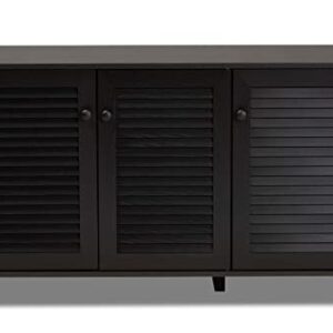 Baxton Studio Warren Shoe-Storage Cabinet, Espresso