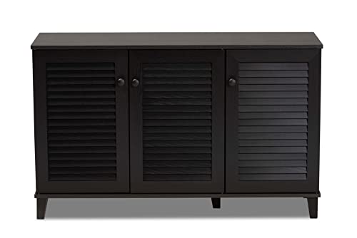 Baxton Studio Warren Shoe-Storage Cabinet, Espresso