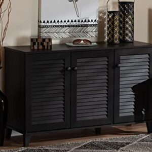 Baxton Studio Warren Shoe-Storage Cabinet, Espresso