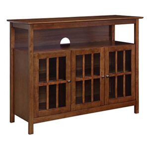 Convenience Concepts Big Sur Deluxe TV Stand with Storage Cabinets and Shelf for TVs up to 55 Inches, Dark Walnut