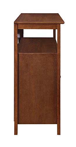 Convenience Concepts Big Sur Deluxe TV Stand with Storage Cabinets and Shelf for TVs up to 55 Inches, Dark Walnut