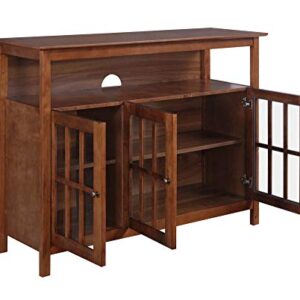 Convenience Concepts Big Sur Deluxe TV Stand with Storage Cabinets and Shelf for TVs up to 55 Inches, Dark Walnut