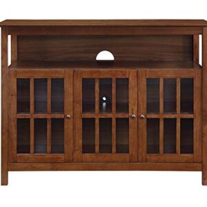 Convenience Concepts Big Sur Deluxe TV Stand with Storage Cabinets and Shelf for TVs up to 55 Inches, Dark Walnut