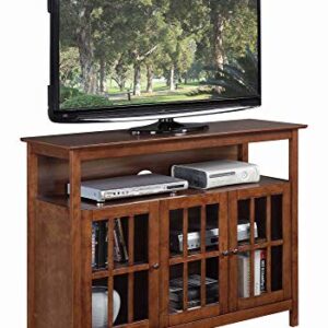 Convenience Concepts Big Sur Deluxe TV Stand with Storage Cabinets and Shelf for TVs up to 55 Inches, Dark Walnut