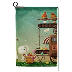 my little nest seasonal garden flag easter egg bunny double sided vertical garden flags for home yard holiday flag outdoor decoration farmhouse banner 12″x18″