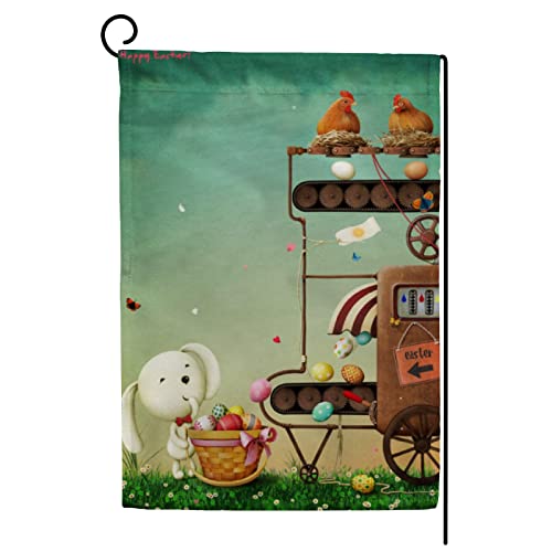 My Little Nest Seasonal Garden Flag Easter Egg Bunny Double Sided Vertical Garden Flags for Home Yard Holiday Flag Outdoor Decoration Farmhouse Banner 12"x18"