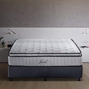 jacia house king mattress 11.4 inches pillow top pocket spring hybrid mattress, memory foam innerspring firm mattress -bed in a bag-king mattress