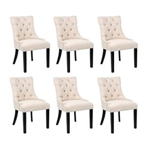 seasonfall dining room chairs set of 6 button tufted parsons accent armless modern 6 pack hg3294-list hg3294-list