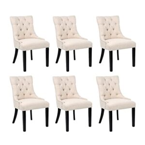 Seasonfall Dining Room Chairs Set of 6 Button Tufted Parsons Accent Armless Modern 6 pack HG3294-List HG3294-List