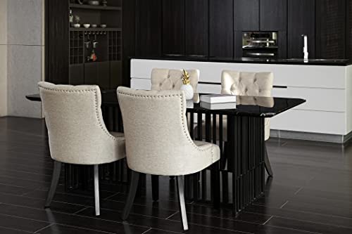 Seasonfall Dining Room Chairs Set of 6 Button Tufted Parsons Accent Armless Modern 6 pack HG3294-List HG3294-List