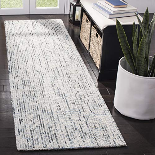 SAFAVIEH Abstract Collection 8' x 10' Blue / Charcoal ABT468B Handmade Premium Wool Area Rug