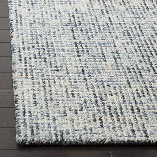 SAFAVIEH Abstract Collection 8' x 10' Blue / Charcoal ABT468B Handmade Premium Wool Area Rug