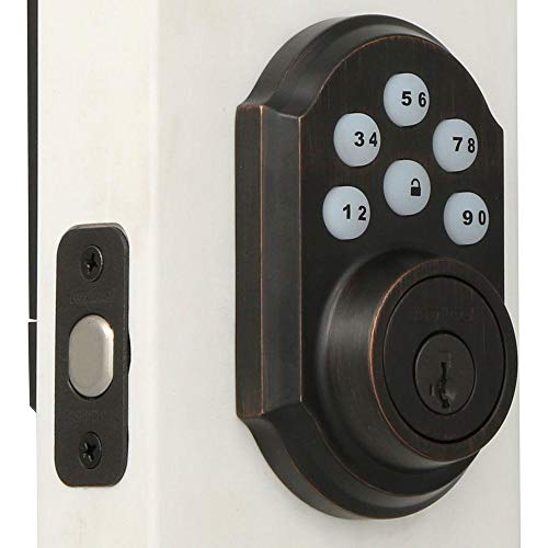 Kwikset 909 SmartCode Electronic Deadbolt featuring SmartKey in Venetian Bronze