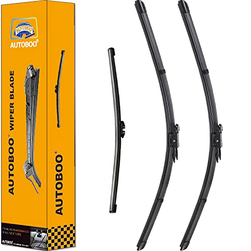 AUTOBOO 28"+28" Windshield Wipers with 15 Inch Rear Wiper Blade Replacement for Ford edge 2015 2016 2017 2018 2019 2020 2021-Original Factory Quality (Pack of 3)