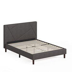 Zinus Judy Upholstered Platform Bed Frame / Mattress Foundation / Wood Slat Support / No Box Spring Needed / Easy Assembly, Queen,Grey