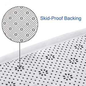 My Little Nest 3 Piece Bath Rugs Mat Set Geometry White and Black Trellis Soft Foam Bath Mat Non Slip Bathroom Rugs Washable Contour Mat and Lid Cover