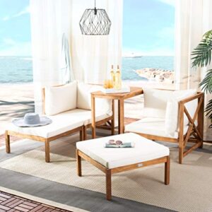 safavieh pat6762a outdoor collection ronson natural and beige 5-piece dining set