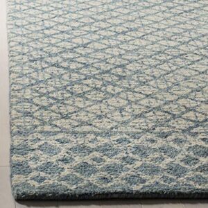 SAFAVIEH Abstract Collection 8' x 10' Blue/Ivory ABT203A Handmade Premium Wool Area Rug