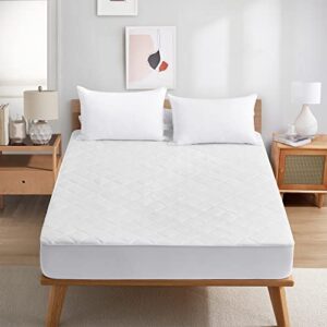 peace nest quilted bedding mattress pad protector, cooling down alternative mattress topper king size, mattress cover with elastic deep pocket, white