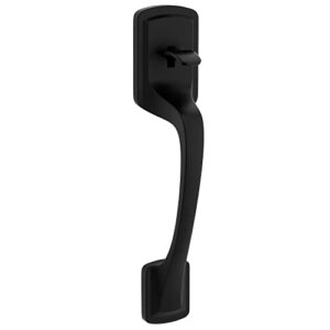 kwikset prague handle only w/pismo knob in matte black with microban