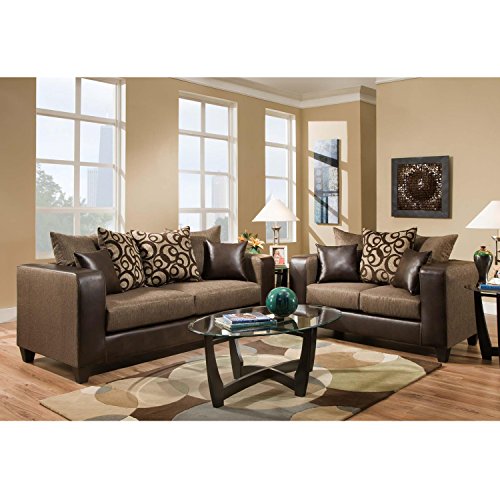 Flash Furniture Riverstone Object Espresso Chenille Living Room Set