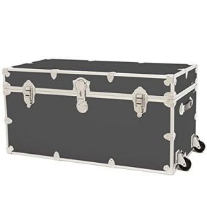 rhino trunk & case xxl armor trunk with removable wheels, college, home & office storage 36″x18″x18″ (slate)
