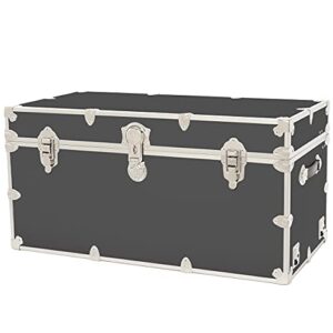 Rhino Trunk & Case XXL Armor Trunk with Removable Wheels, College, Home & Office Storage 36"x18"x18" (Slate)