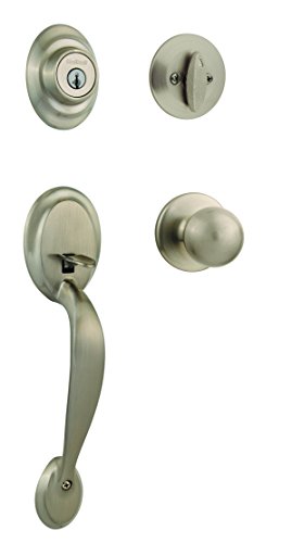 Kwikset 96870-090 Dakota Single Cylinder Handleset w/Polo Knob featuring SmartKey in Satin Nickel