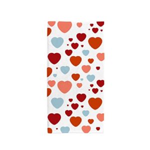 my little nest hand towels for bathroom valentines day with hearts absorbent small bath towel soft kitchen towels fingertip towel for guest and bar 30 x 15 inch